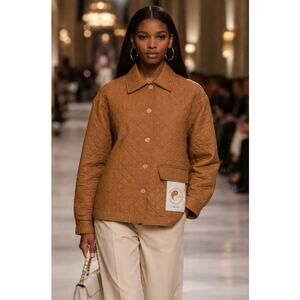 Nocturne Oversized Quilted‎ Oversize Jacket in Camel Size Large Ready To Wear